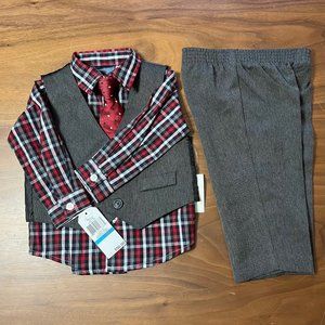 Nautica Baby Boys 4 Piece Vest Set Suit w/ Dress Shirt, Bow Tie, Pants NWT